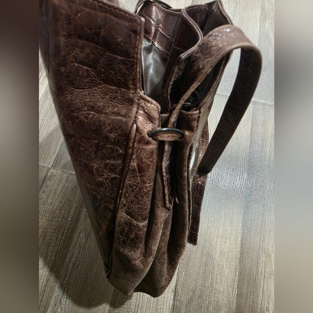 Boho Croc Embossed Patchwork Laptop Bag Casual Br… - image 6